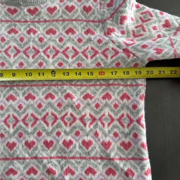 Ann Taylor LOFT Heart Sweater Long Blouson Sleeve Round Neck Comfy Cozy Top - Picture 11 of 13